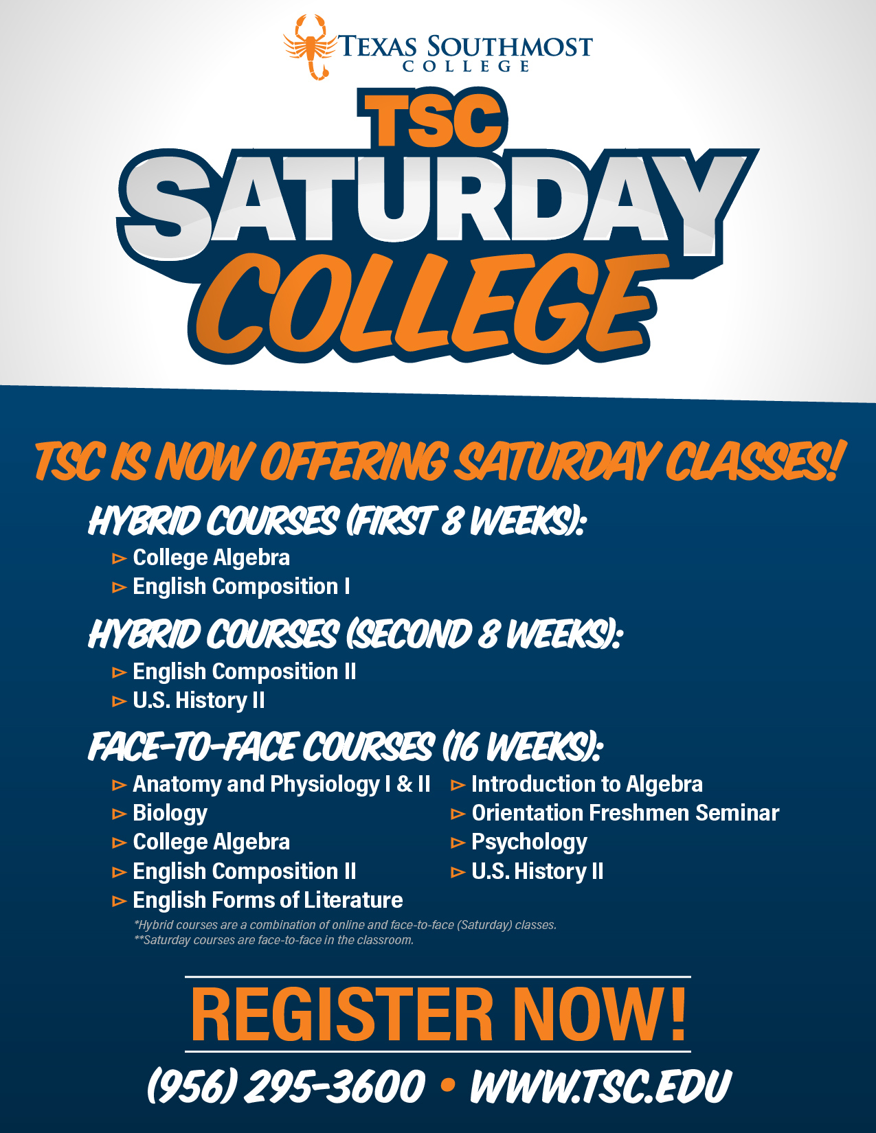 Saturday College General Flyer Courses Final